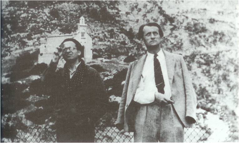 Aub y Malraux al pie de Montserrat. 1938